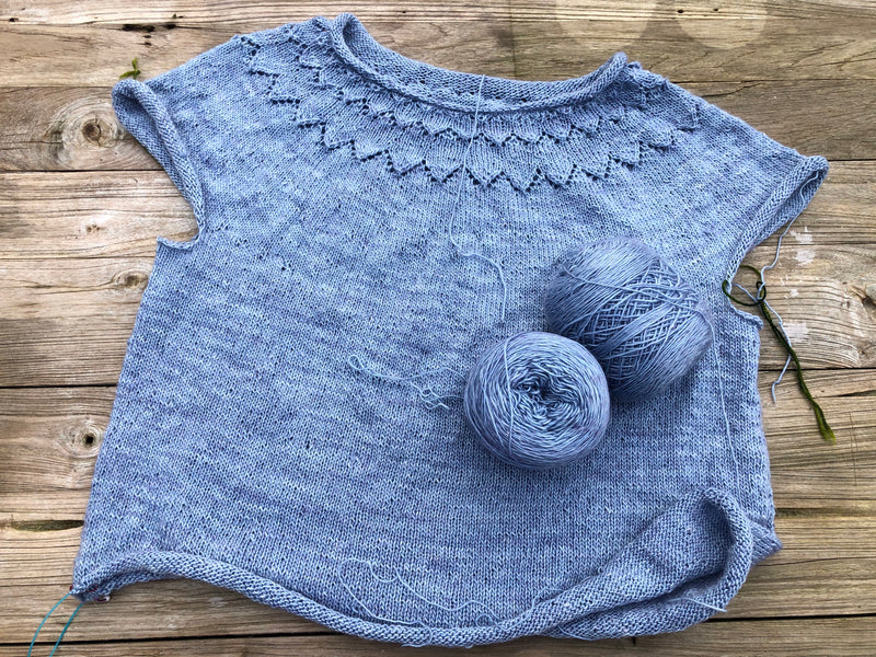 MERLIN, making summer sweaters of merino-linen yarn